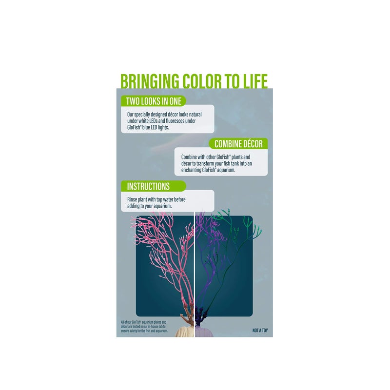 GloFish Red Algae Plant Aquarium DÃ©cor, Red Small, Fluorescent Under Blue LED Light - Image 4